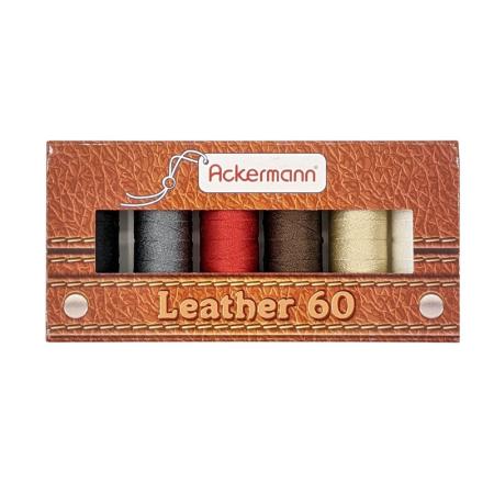ACKERMANN LEDER 60 Nähgarn Set Farben-Mix 6x 120m