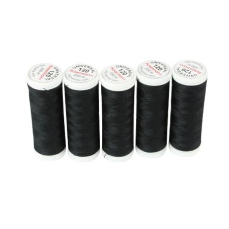 ACKERMANN UNIVERSAL 120 sewing thread pack black 5x 200m