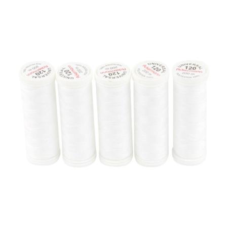 ACKERMANN UNIVERSAL 120 sewing thread pack white 5x 200m