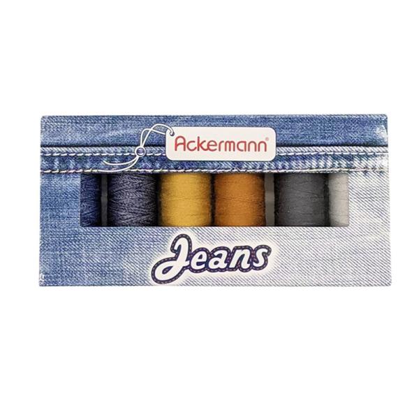 ACKERMANN JEANS 80 Nähgarn Set Farben-Mix 6x 150m