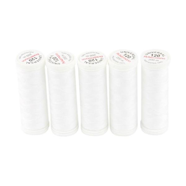 ACKERMANN UNIVERSAL 120 sewing thread pack white 5x 200m
